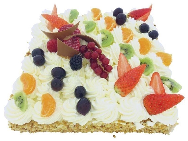 40 Persoons vierkante slagroom taart