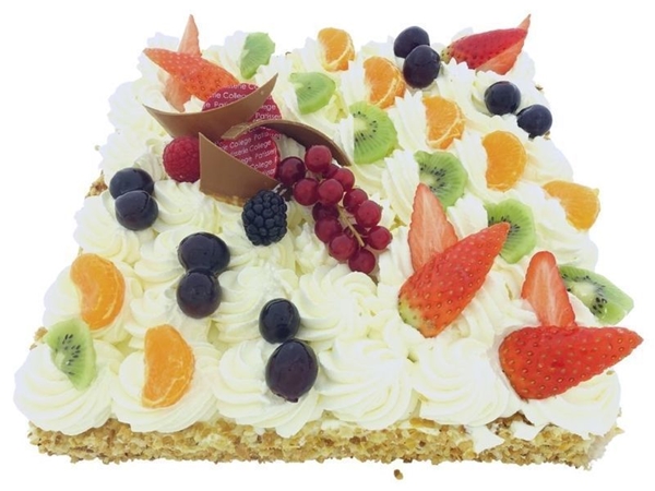 60 Persoons vierkante slagroom taart