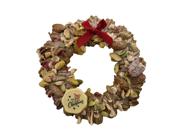 Chocolade kerstkrans noten